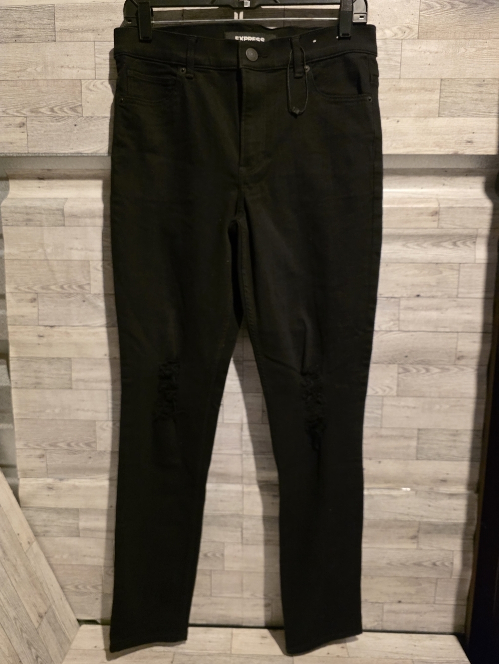 Express Black Ripped Skinny Jeans